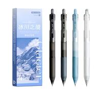 Lot de 4 stylos à encre gel rétractables pour l'écriture, la prise de notes, pointe de 0,5 mm, séchage rapide, stylos à encre à action presse pour école pour étudiants et professionnels