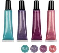 Lot De 4 Stylos À Perles Métallisés - 25 Ml - Aspect Perle Pour Papier, Textile, Rose, Lilas, Menthe