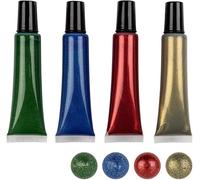 Lot De 4 Stylos À Perles Métallisés - 25 Ml - Aspect Perle Pour Papier, Textile, Rouge, Or, Bleu, Vert[Z3147]