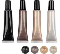 Lot De 4 Stylos À Perles Métallisés - 25 Ml - Aspect Perles Pour Papier, Textiles, (Blanc, Crème, Taupe, Noir)[Z3148]