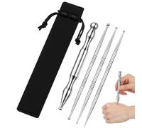Lot de 4 stylos d'acupuncture - Outils de réflexologie faciale pour soulager les tensions musculaires et la douleur - En acier inoxydable - Double tête - Outil de massage des tissus profonds