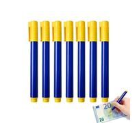 Lot de 4 stylos de faux billets, dont des marqueurs de faux billets et des stylos de détection de billets qui permettent de détecter les faux dollars américains, euros (7 pièces bleues)
