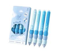 Lot de 4 stylos effaçables avec coussin éponge coloré 0,5 mm Fatigue fine Écriture facile pour une correction fluide Fournitures scolaires effaçables
