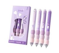 Lot de 4 stylos effaçables avec coussin éponge coloré 0,5 mm Fatigue fine Écriture facile pour une correction fluide Fournitures scolaires effaçables