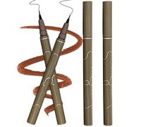 Lot de 4 stylos eye-liner liquide imperméables longue durée avec pointe fine de 0, 05 mm, anti-taches, séchage rapide pour Aegyo Sal et maquillage naturel marron foncé...