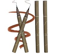 Lot de 4 stylos eye-liner liquide imperméables longue durée avec pointe fine de 0, 05 mm, anti-taches, séchage rapide pour Aegyo Sal et maquillage naturel marron foncé...