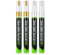 Lot de 4 stylos funéraires blancs et dorés pour rétracter les inscriptions | Pour des lettres, des ornements et des gravures décolorés sur les monuments, le granit, le marbre et les plaques de pierre