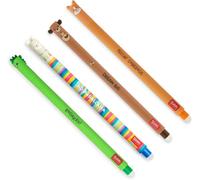 - Lot De 4 Stylos Gel Effaçables, Thèmes Dino, Teddy Bear, Corgi, Llama, Boule Sur Les Extrémités Pour Enlever L'Encre, Noir,