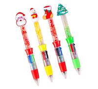 Lot de 4 stylos multicolores de Noël à pointe de 0,5 mm, rechargeables, lisses pour écrire, pour étudiants, artistes, écriture