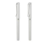 Lot de 4 stylos multicolores en métal avec stylo à eau avec grande capacité et praticité - Argent (recharge noire) - 0,5 mm