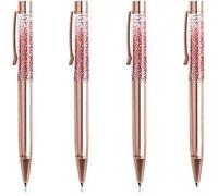 Lot De 4 Stylos Or Rose Avec Sable Liquide Dynamique Et Encre Noire, 5,5 Pouces, Prise En Main Confortable, Design Élégant