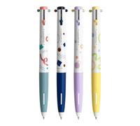 Lot de 4 stylos rétractables à triple couleur avec encres lisses à séchage rapide pour écrire et stylo étudiant