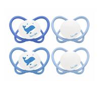 Lot de 4 Sucettes Luc et Léa Physiologiques Nuit 0-6 Mois - P7 - Phosphorescentes - Silicone Sans BPA
