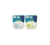 Lot de 4 sucettes Pacifier ultra air - PHILIPS - SCF087/27 - Jour et nuit - Sans BPA - 18 mois et + - Vert / Orange