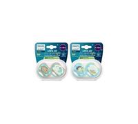 Lot de 4 sucettes Pacifier ultra air - PHILIPS - SCF087/27 - Jour et nuit - Sans BPA - 6/18 mois - Vert / Orange
