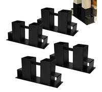 Lot de 4 Support à Bois de Chauffage, Kit de support de rangement pour bûches de cheminée, Support de Journal cheminée pour intérieure exterieur, Support de Rangement Réglable