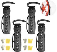 Lot de 4 Support Vélo Mural Vertical, Accroche Velo Mural Garage, Fixation Murale Velo, crochet de support mural pour vélo en Acier, pour Maison Magasin Garage, pour Suspendre Bicyclette, Noir