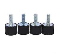 Lot de 4 supports anti-vibrations en caoutchouc avec goujons M6 pour la suppression du bruit et la stabilité structurelle dans les installations mécaniques