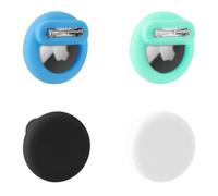 Lot de 4 Supports Cachés pour Enfants, Étui en Silicone avec Épingles de Sûreté Compatibles avec Apple Air Tag pour Enfants et Adultes à l'Intérieur des Vêtements (Noir, Blanc, Vert, Bleu Clair)