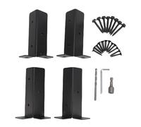 Lot de 4 supports d'ancrage de poteau de terrasse réglables et réversibles - Ajustement universel pour clôture en bois, pergola, balustrade, boîte aux lettres - Kit de 4 pièces avec vis et foret