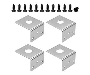 Lot de 4 supports d'antenne NMO en forme de L, ouverture de 1,5 cm + 1,9 cm en acier inoxydable 304 pour camion, bateau, kit de pièces double taille pour antennes NMO/CB/HAM/GMRS