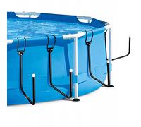 Lot de 4 Supports de Bâche de Piscine Solaire, Crochets de Rangement Réglables pour Garder La Couverture Solaire Hors du Sol, Tube en Fer en Forme de U pour Piscines Hors Sol Encadrées