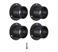 Lot de 4 supports de boucle d'extrémité de corde en acier inoxydable 304, pour fixation de corde avec vis croisées, revêtement noir résistant à la rouille, terrasse extérieure et utilisation en marina