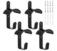 Lot de 4 supports de bridon pour cheval avec tubes d'expansion et vis, crochets pour cheval, bridle Hanger pour écurie, longe, chambre de selle, écurie, noir