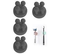 Lot de 4 Supports de Brosse à Dents en Silicone Multifonction pour Rasoir et Brosse à Dents,Étanche,Auto-adhésif,pour Suspendre la Salle de Bain,la Cuisine,Le Salon,Le Bureau