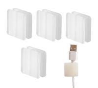 Lot de 4 supports de câbles adhésifs pour organisation de bureau sans perçage, clips de gestion des câbles pour table de chevet - pour mettre de l'ordre à la maison dans le bureau, la chambre à
