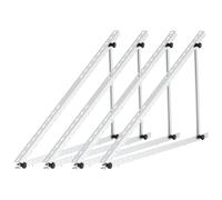 Lot de 4 supports de centrale électrique de balcon en aluminium pour panneaux solaires 100 W-600 W, 118 cm, angle d'inclinaison réglable de 0° à 90 °, support de panneau solaire PV, toit plat, module