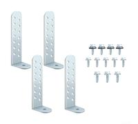 Lot de 4 supports de condensateur pour hurricane - En forme de L - Kit de fixation pour compresseur de climatisation extérieur - Montage sur murs de maçonnerie en béton - 10,4 cm - Acier galvanisé