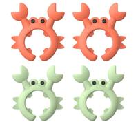 Lot de 4 supports de cuillère en forme crabe, 2, 3 x 2, 6 pouces, repose-cuillère en silicone réglable et antidérapant, repose-ustensile cuisine pour casserole, bouchon anti-déversement - Spa