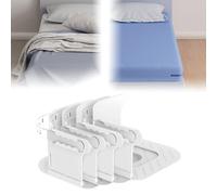 Lot de 4 supports de drap de lit robustes, ajustement universel pour toutes les tailles de lit, design à prise en main sûre, clips de fixation pour housse de matelas/couverture, assure un rangement