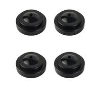 Lot de 4 supports de drapeau de bureau noirs à 1 trou en plastique avec base ronde - Pour maison, bureau, conférence, bureau