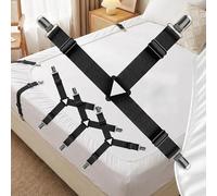 Lot de 4 supports de draps de lit réglables avec pinces métalliques, sangles élastiques triangulaires pour maintenir le tissu serré sur les matelas, coussins de canapé et nappes