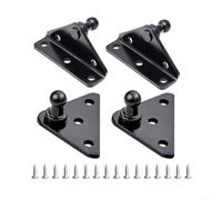 Lot de 4 supports de fixation à rotule de 10 mm - Kit de support de capot - pour vérins à gaz, supports de levage et amortisseurs - 4 supports de type L et plats avec vis