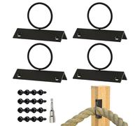 Lot de 4 supports de fixation pour clôtures en corde - Support mural - 4 pièces de matériel robuste pour ponts, docks, balustrades de jardin, ancrage de clôture d'installation facile, crochets