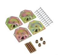 Lot de 4 supports de fixation pour pieds en bois galvanisés avec table en fer, matériel de montage coudé compatible avec 3