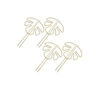 Lot de 4 supports de fixation réglables en métal doré pour plantes d'intérieur - Design de lame résistant à la rouille - Pour plantes à feuilles, tortues, fleurs en pot