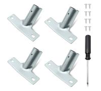 Lot de 4 supports de manche en métal pour manche à balai jusqu'à 25 mm de diamètre - Support de manche en métal pour manche à balai avec tournevis cruciforme pour tige télescopique