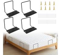 Lot de 4 supports de matelas antidérapants : support de matelas pour cadre de lit avec ruban adhésif double face et vis, support de matelas, butoir antidérapant pour cadre de lit
