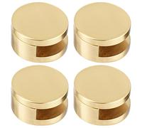 Lot de 4 supports de miroir robustes avec couvercle décoratif, design rond moderne pour salle de bain, miroir mural en cuivre doré brossé