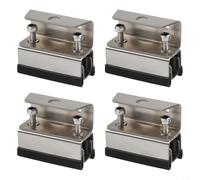 Lot de 4 supports de montage pour panneau solaire en acier inoxydable pour camping-car, yacht, boîte de chargement de toit stable, kit de fixation de rail de guidage photovoltaïque, argenté, 7 x 5,8 x