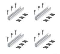Lot de 4 supports de montage pour rail trapézoïdal photovoltaïque pour rail court T20, kit de fixation de panneau solaire avec pinces d'extrémité et centrale, aluminium A
