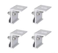 Lot de 4 supports de montage robustes en alliage d'aluminium pour panneau solaire - Pour toit de recherche debout - Pinces pliantes - Installation sûre et stable - Couleur argentée