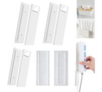 Lot de 4 Supports de multiprise - Support Mural Autocollant pour Organiser Les Prises - Peut être utilisé pour boîtes à mouchoirs, routeur Wi-FI, Ordinateur, Cuisine, Maison, Transparent