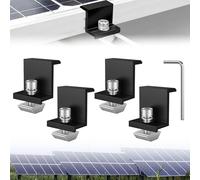 Lot de 4 supports de panneau solaire - 30 mm - Support de panneau solaire - Borne d'extrémité en aluminium - Borne solaire en Z - Pour toit, mur, bateau, camping-car