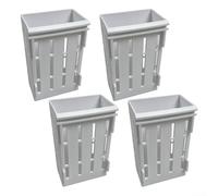 Lot de 4 supports de plantes aquatiques pour un aménagement facile des aquariums à poissons Fixation sûre et élégante (Blanc)