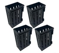 Lot de 4 supports de plantes aquatiques pour un aménagement facile des aquariums - Pince sécurisée et élégante (noir)
